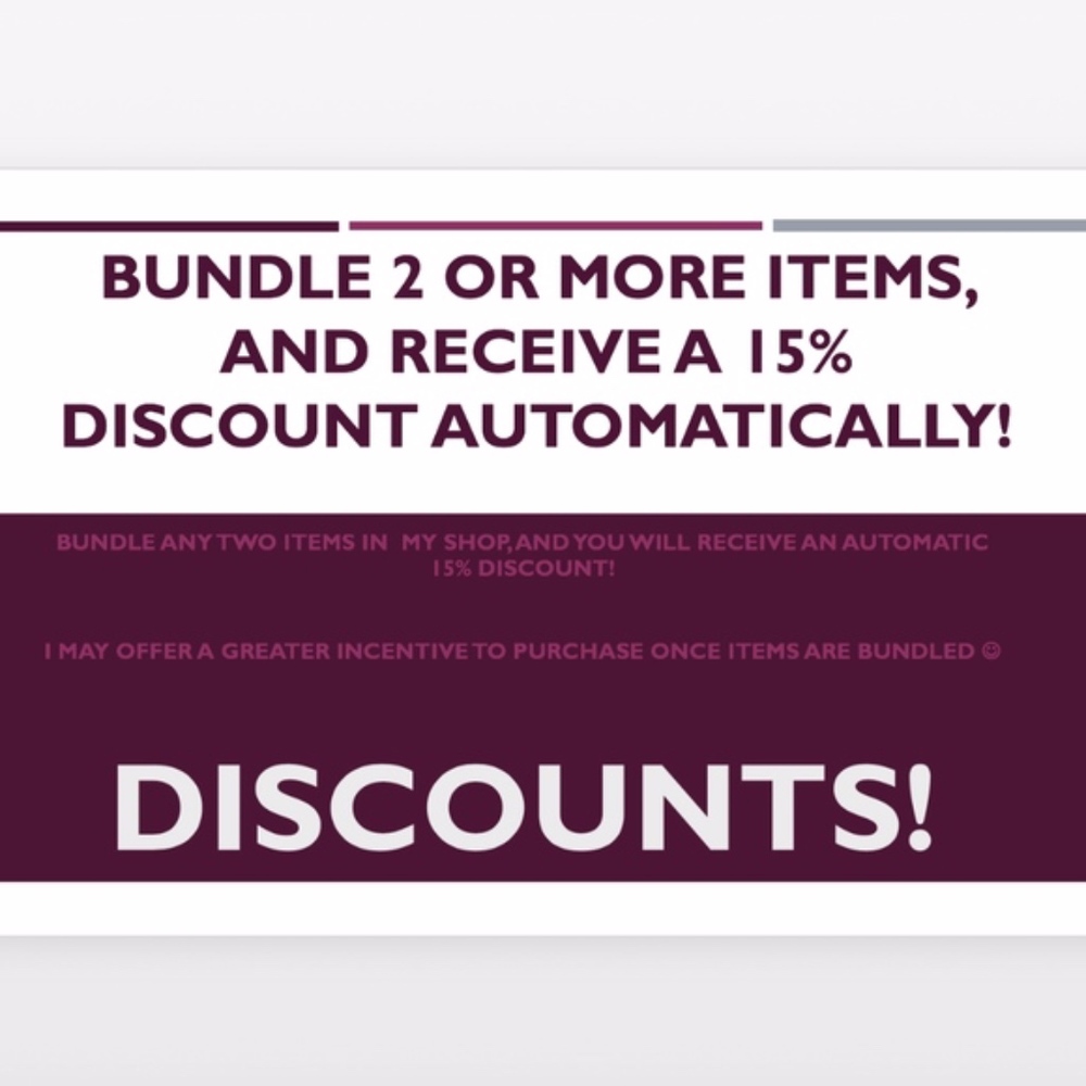Buy any 2 items, receive 15% discount!